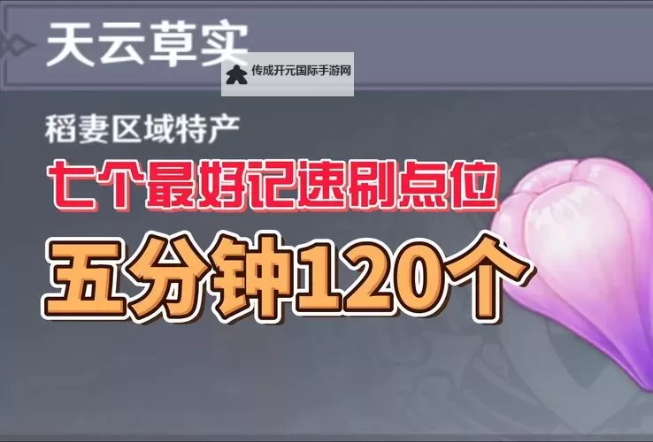 《原神》3.6版绮良良突破材料快速收集路线 天云草实收集攻略图1