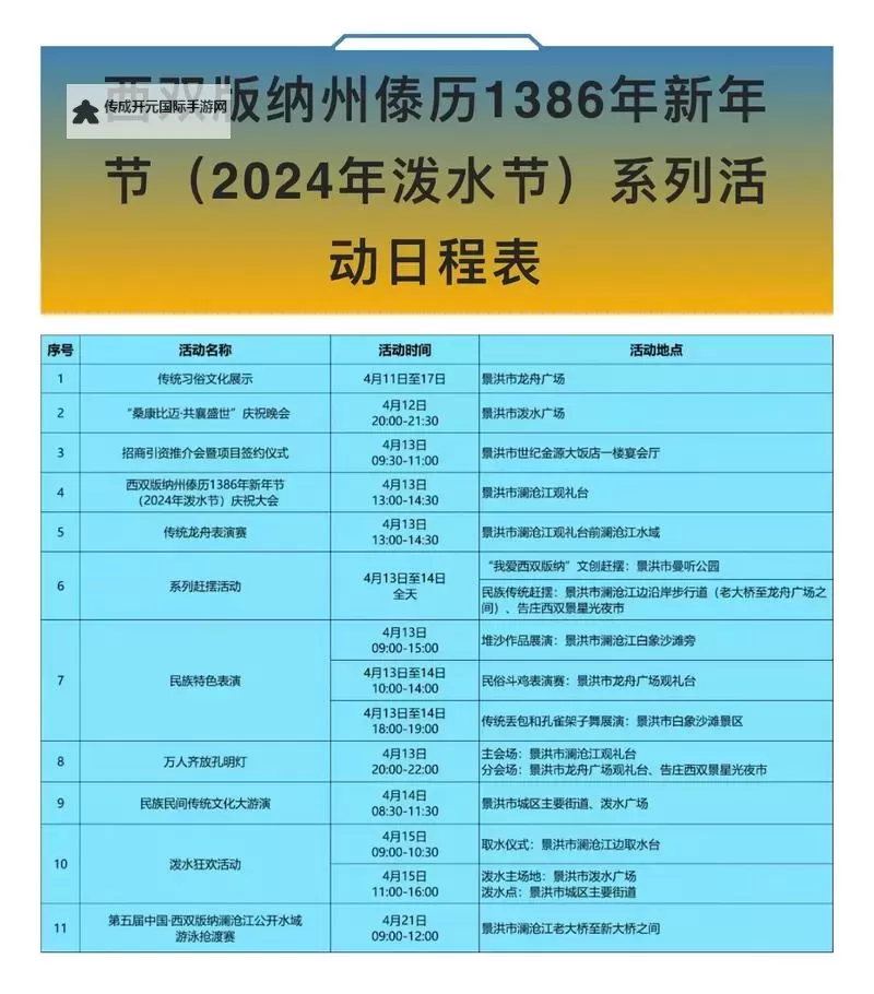云南泼水节2024年是几月几日？庆祝时间及活动安排一览图1